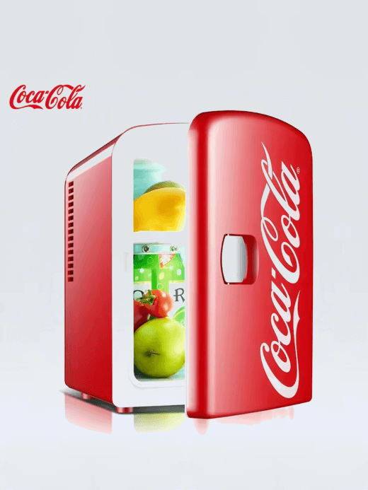 Mini Fridge 4L Portable Fridges Small car Vehicle Refrigerator student study room outdoor garden home Mini Refrigerators Cold and Heating Box 12V/220V in red