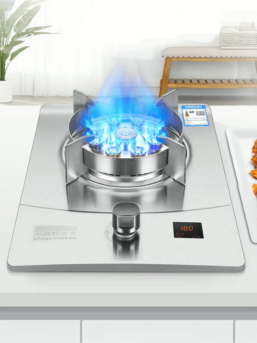 7.0KW Gas Stove   Household kitchen Single Stove Embedded countertop desktop Fierce Fire Single Head Liquefied-, Natural-, Gas Stoves in silver color
