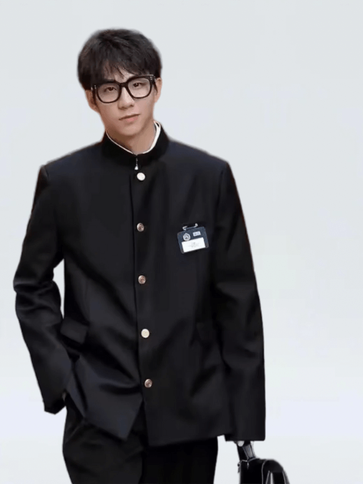 Japanese Style School Uniform Blazer Genflex Men's Women’s Western-style mandarin collar single-breasted button-up flap pockets suit Jacket Outwear streetwear High coolness fashion matching explosion streetsuit Mens womens Gender fluid unisex Dk blazers small-, tall-, plus-, size Outerwear in black