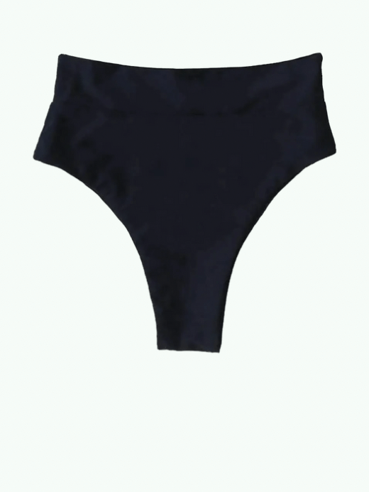 Women’s High rise waisted Bikini Bottom for woman In Liquorice Black Womens tall-  plus-, size holiday getaway vacation beachwear swimwear bikini bottoms thongs