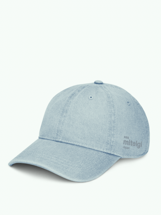 GenFlex Denim Hat miteigi logo light blue  Genderful miteigi-logo branded women’s men’s unisex anywear gym yoga item baseball caps for man woman in light blue Womens Mens headwear hats