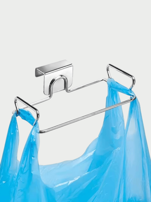 Kitchen Cabinet Door Trash Rack Garbage Bags Holder Stainless Steel Closet waste disposal Storage Holders racks in silver