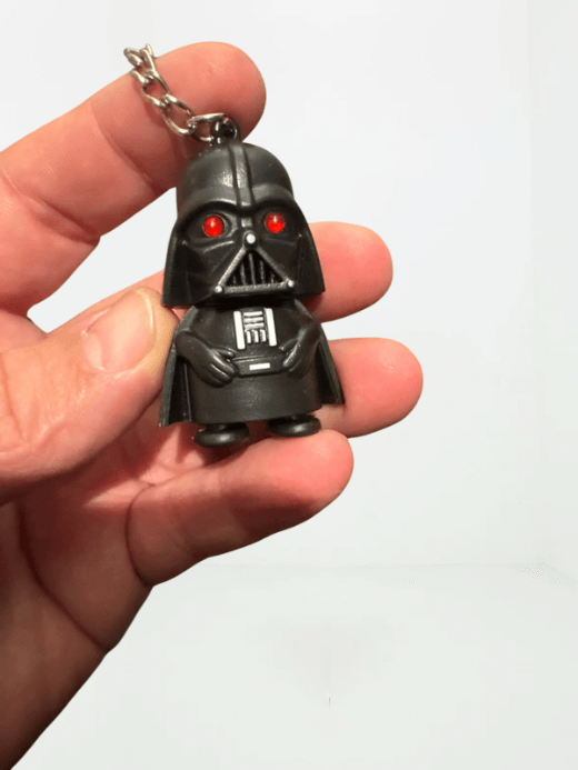 Anime LED Star Wars Movie Darth Vader Keychains Light and Sound Darth Vader Action Figures Anime Pendent Decoration Toys Key Rings in black with white, red, lights