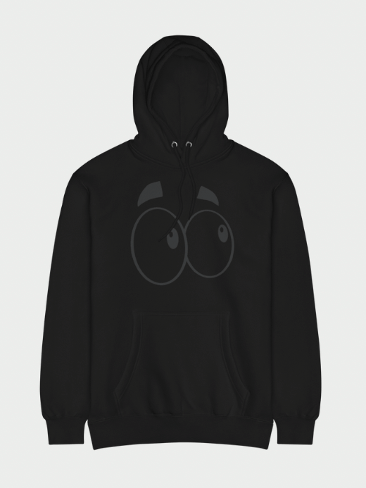 Genderful genflex gender neutral Women’s woman womens Men’s man mens  petite-, tall-, plus-, size Hooded expression black eyes illustration graphic long sleeves kanga pouch pocket ribbed accent hem pullover close regular Mid-Weight Hoodie Sweatshirt Oversized Y2K Sweet Cute Fall Autumn Spring fashion hoodies sweatshirts in Black, Navy blue, Charcoal Heather, Heather Grey, Sandshell, Oatmeal Heather, White