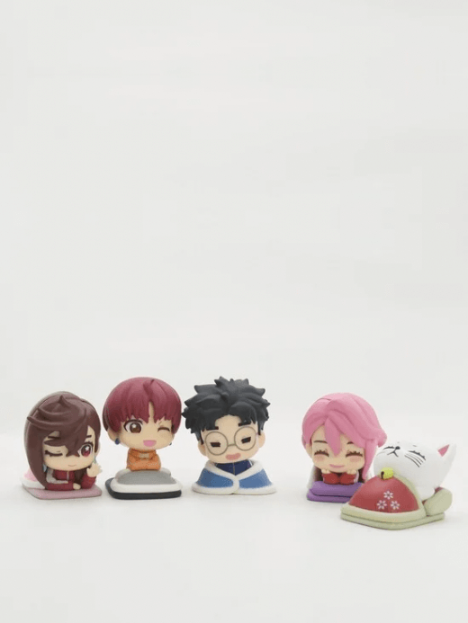 Japanese Stand stones cute Onemutan Dandadan Okarun Momo Ken Takakura Aira Momo Ayase, Ken Takakura, Maneki-neko, Aira Shiratori, Jiji beckoning cat anime sleeping figures Onemutan Dandadan Beckoning Cat gachapon capsule toys