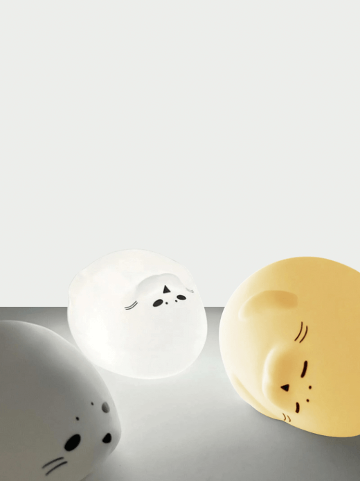 Japanese Yell World Powatto azarashi kawaii adorable soft sleepy seal Lying down gentle vinyl light stress relief tension therapy reliever Sleepy Cream seal, Sleepy White seal, Back Brown seal, Face Down Gray grey, Back White seal, Face Down White, 6-Piece Set USB Light gachapon capsule toys