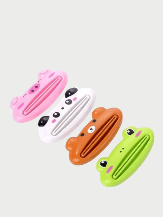Kawaii Cute Animal Multifunction Toothpaste Squeezer Home accessory Commodity Bathroom Tube Cartoon Toothpaste Dispenser 1pcs in Green Frog, White Panda, Pink Pig, Brown Bear designs bathroom accessories