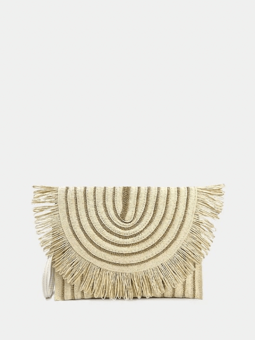 Women’s woman womens  Boho Summer Straw Woven Fashion Shoulder Bag Beach Tassel Designer bohemia Crossbody Travel Bag bolsa feminina bohemian tassels Handbags in Rice White