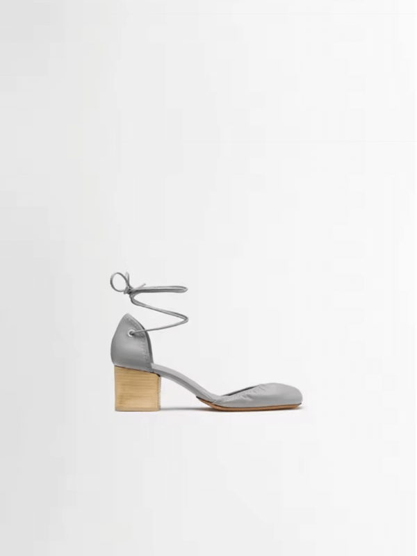 Women’s woman Womens Block Heel Genuine Italian Leather Minimal Chic for Summer Outfits and Everyday Comfort Sandals footwear in Gray grey