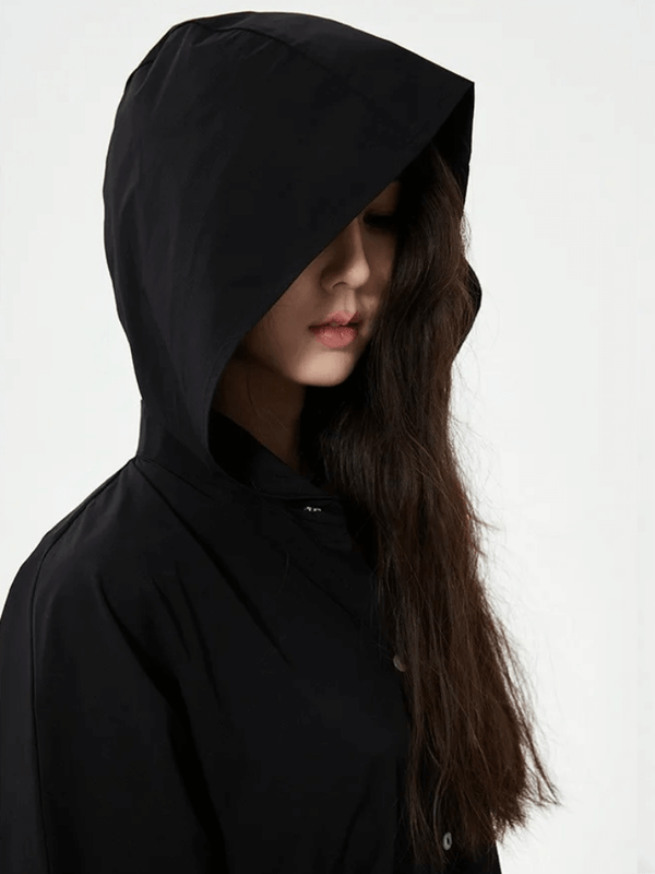 Women's woman womens Hooded Spring Three-Way Wearable Detachable hood Hat Sunscreen Quick-drying Versatile Top Commute long sleeves Loose Fit hoodie shirts Summer holiday getaway vacation fashion in Black