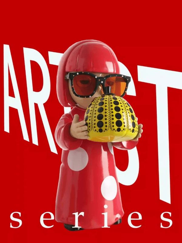 Trendy Yayoi Kusama Decorative Art Desktop Doll Ornament, Polka Dot Pumpkin Trendy Toy Figure, Creative Home Decoration Figurine Objects Birthday Gifts