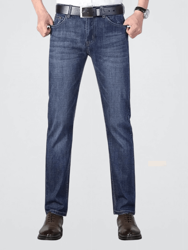 Men's Man mens Lee Dex Straight-leg Loose-fit high-rise waist Spring Summer Thin Elastic Business Casual High-end Denim Jeans Trousers in 864 Blue, 8810 Distressed blue, 865 Dark blue styles