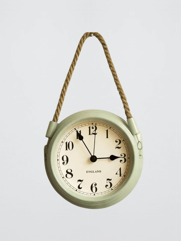 Vintage Metal Wall Clock Decor English Home ENGLAND country cottage style Living Room Wall Hanging Decoration Accessories Kitchen Room Decorative 3D Creative Clocks in Green