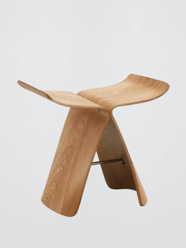 Norway Scandinavia Scandinavian Norwegian Nordic style Bedroom hallway entryway entrance study-, dining-, room Northern Europe Wooden ottoman shoes stool Sori Yanagi Style Butterfly Stool Originality household Multi Color Low stools Furniture in natural light ash wood color