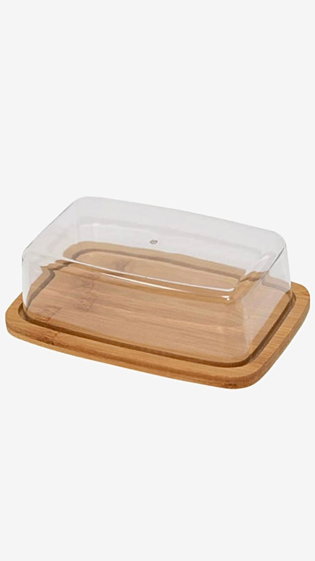 Bamboo Butter Dish Cheese Plate with Lid Wooden Food Container Dessert Cake PlatesTrending