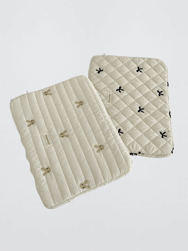 Cute Bow Graphic Laptop Bag iPad Tablet 11 13.3 14 15.6 Inch For Macbook Air 13 Pro Xiaomi Lenovo Dell Notebook Soft Sleeve Cases in beige-cream, black-cream