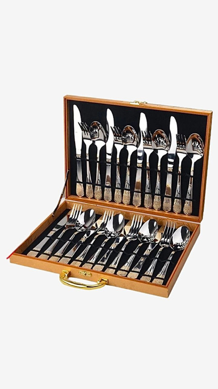Rose Gold Dinnerware Set Stainless Steel Zero Waste Knife Spoon and Fork Set Silverware Cookware Cutlery Set 24 Piece Gift Box Dinnerware Sets Trending