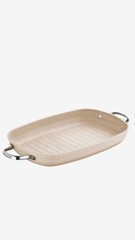Beige Two Handle Saute Pan 35*25 modern design kitchen decoration Solar Base dining tableware presentation pans Trending