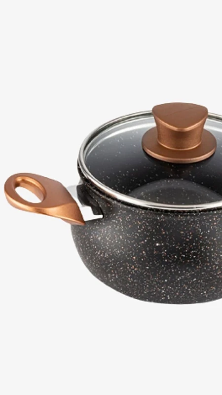 14cm Granite Matt Black Casserole Pot Dutch Oven Kitchen cookware Ovens Trending