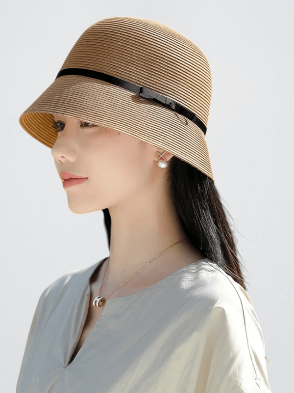 Women's woman womens Washable Foldable Summer Sun Protection fashionable Wide Brim Casual Polyester Fiber Cap fisherman Hats in coffee brown