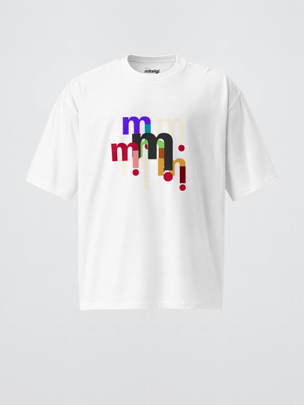 Genflex gender neutral unisex Men’s man mens Women's woman womens petite-, tall-, plus-, size Casual miteigi crewneck short sleeves regular length cotton round o-neck fashion tops T-shirts in white with multi color