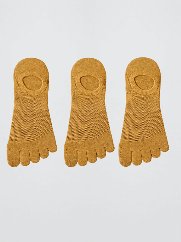 3 Pairs Men's man mens Women’s woman womens Genflex gender neutral genderful unisex anywear Fashion Casual Finger Soft Breathable High Quality Mesh Casual Sox Sweat-absorbing non-sli Boat Socks 3-Pairs in Yellow