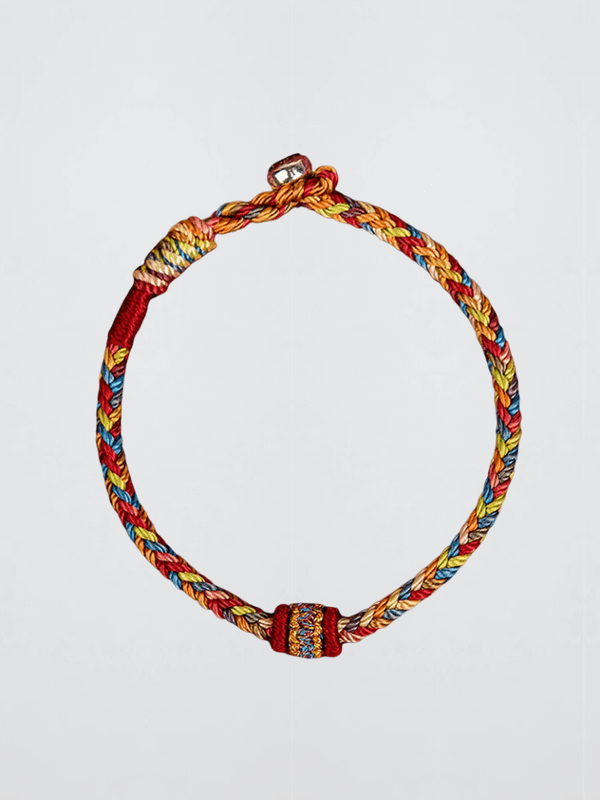 Genflex genderful gender neutral unisex Men’s man mens Women’s woman womens Hand-woven Tibetan Colorful Thread Good Lucky Charm Rope Bangles Knots Bracelets in multicolor red