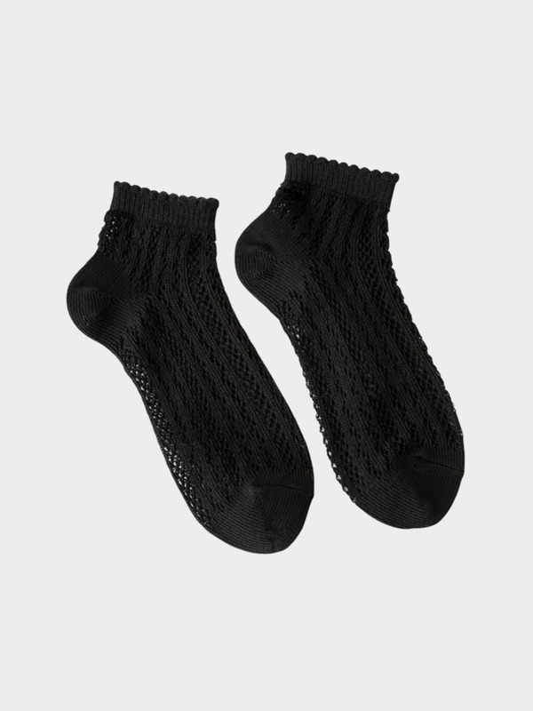 Women’s woman womens Hollow Mesh Summer Style Cotton Breathable Deodorant Shallow Mouth Short Tube Summer Thin Cute Lace Ankle Crew Socks in black