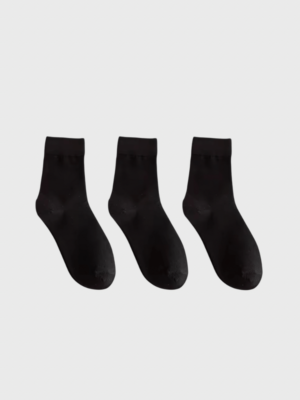 Women's woman womens 3 Pair 100% Cotton Solid Color Autumn Spring Soft Breathable crew socks (3-Pack) 3-Pair in Black