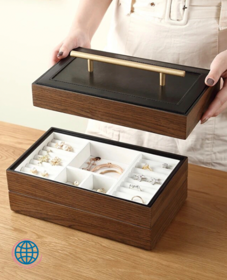 3 Layers Wood Jewelry Box Luxury Large Wooden Organizer Gift Case For Earring Ring Holder Watch Stand Jewellery Storage Boxes Jewelry Packaging & Display Trending