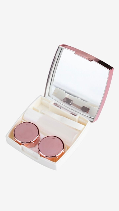 Lovely Pocket Mini Contact Contact Lens Pink Black Blue White ABS Plastic Case Mirror Glasses Case Travel Kit Set Easy Carry Mirror Lenses Box Container Eyewear Accessories Trending
