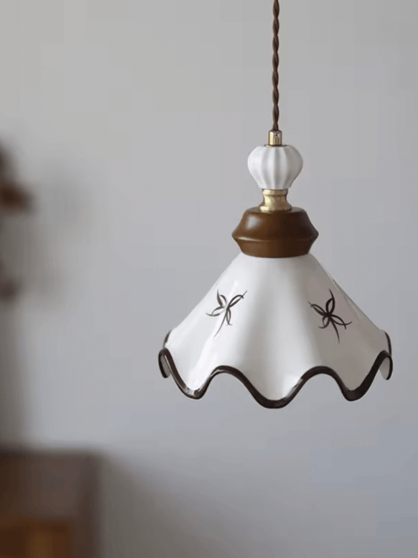 Vintage Hand-painted Ceramic Entranceway Japanese Tea Room Light Chandelier Antique French Cream Wind Dining Room Bedside lighting Furniture