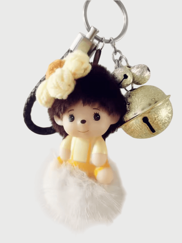 Women’s woman womens kids boy girl unisex genflex gender neutral Anime kawaii Personalized Bag Charm Festival Practical Gift Soft plush doll Material Keychains in yellow