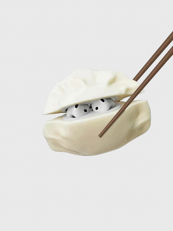 3D Funny Jiaozi Chinese Dumplings Soft Silicone Bluetooth For Apple AirPods 4 2024 3 Pro 2 Headphones Headset Cases Cover bag Charms in off-white