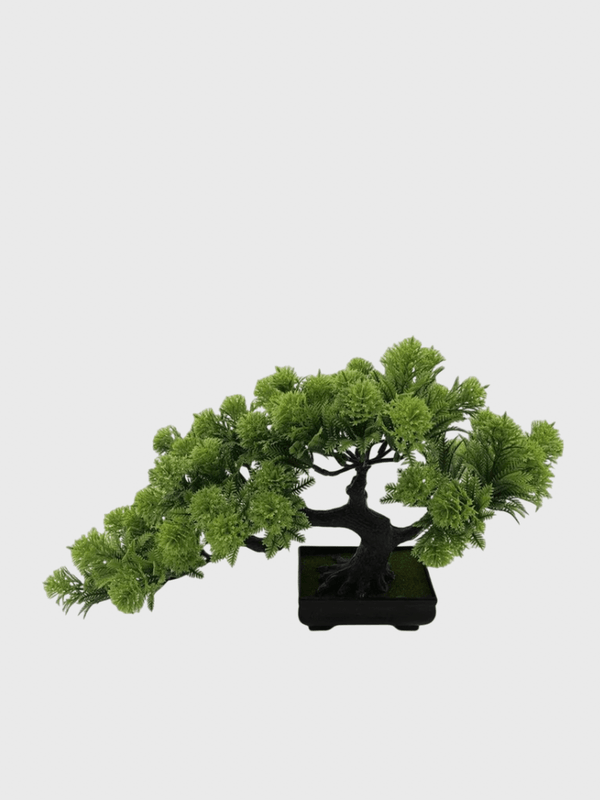 Artificial Bonsai Pine Simulation Potted Plants Desktop Display Tree for Bookshelf Living Room Windowsill home office Decoration accessory Trees accessories in green