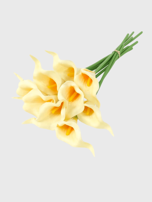 3/5Pcs Calla Lily Artificial Flowers 3-5 Piece 40cm Bouquet 40CM Fake Flowers for Home Room Decor Garden Wedding Decoration DIY Vase floral arrangement Ornament in light yellow