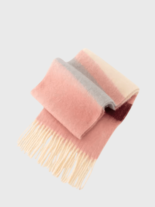 Women’s woman womens Men’s man mens Unisex Genflex Gender Neutral Genderfluid Mohair stripes striped Plaid Scarf Premium Quality Women Pashmina Winter Warm Couple Korean Fluffy Shawl Female Shawls Wraps Thick Soft Scarves in Pink, with multicolor