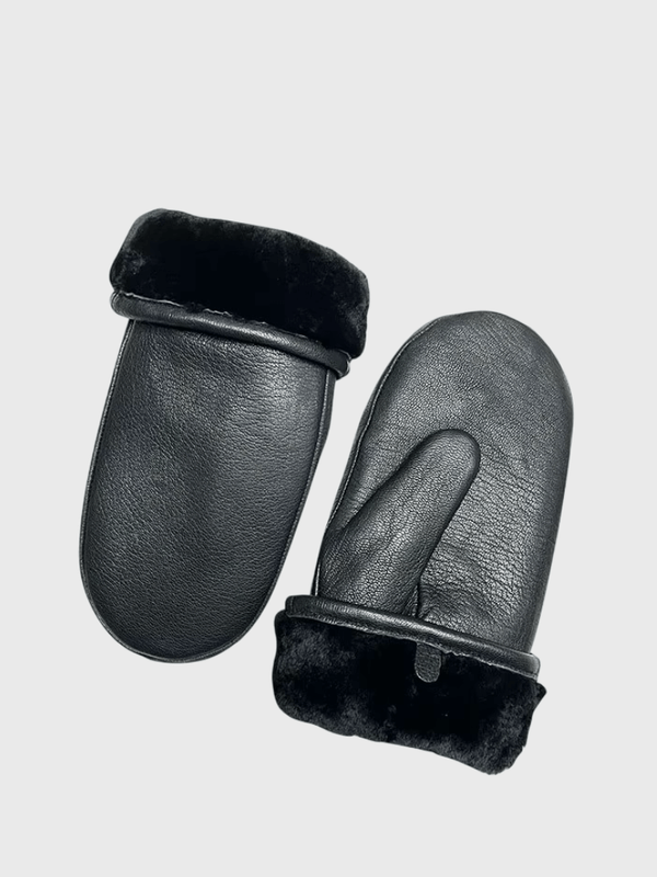 Women’s woman womens Men’s man mens Unisex Genflex Gender Neutral Genderfluid Winter Thickening Warm Sheepskin Sheepskin-fur in one Gloves Sheep Fur Wool Lambskin Leather Gloves Mittens in black