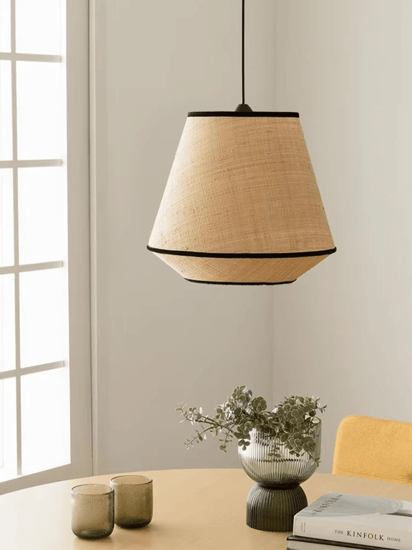 Handmade Wabi Sabi Japanese Rattan Kitchen Dining Room Decor Hotel Bohemia Indoor Chandelier Pendant Lamp Handcrafted Lighting Furniture in khaki coffee champagne-beige