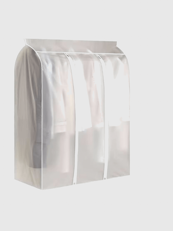 Office Fashion show Home bedroom Garment Bag for Hanging Clothes Large Translucent Frosted Garment Rack Cover with Zipper Polyethylene Material Travel accessories show bags accessory in white