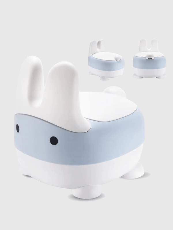Bunny rabbit Toddler Potty Training Toilet Seat Toddler Toilet Seat Removable Bowl Non-Slip Kids Potties Chair Seat for Boys Girls in blue