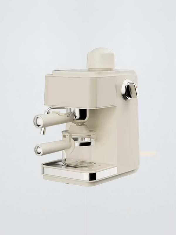 Pump Pressure Italian Automatic Coffee Machine 5Bar American Espresso Cafe Maker Tea Boiler Cappuccino Latte Milk Foam Frother in cream color
