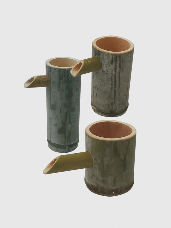 3 Pcs Bamboo Water Filter Fountain Sprayer 3-Piece Outdoor Garden Pond water-feature Supplies Fountains Bird Baths Cycling Fish Tank Garden Decor in natural color