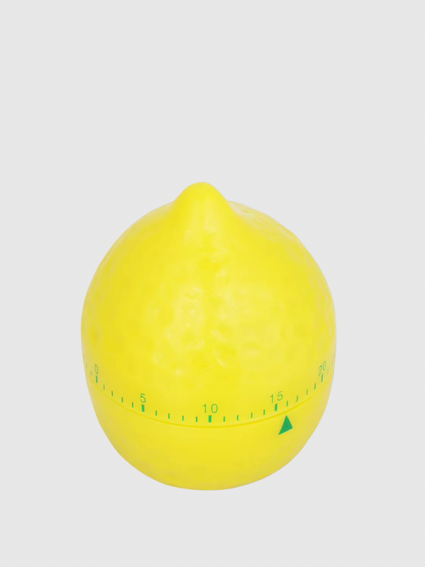 Lemon Cooking Timer Home Timer Mechanical Timer Kitchen Mechanical Timer Manual Lemons Shape Counters for Home Cooking preparation Timing Tools in yellow with green accent color
