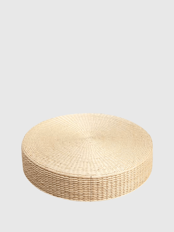 Japanese Handmade Murakami Straw Woven Futon Circular Solid Color Bay Window Cushions Pillows Futons tatami seating Furniture in natural light wood color