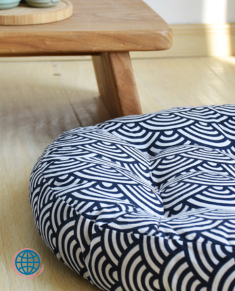 Japanese 56CM Thicken 9cm Bohemian The Wave Floral Hipster Clouds Boho Bohemia Seat Cushion Hassock Orthopedic Chair Pad Round Japan Futon Office Back Cushion Tatami Mattress Pouf Cushions Trending