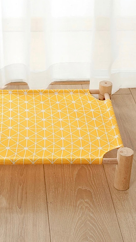 Pet Hammock Cats Beds Solid Wood Cat House Mat for Warm Dogs Bed Kitten Lounger Hammocks Cute Canvas Sleeping Products Cat Beds & Mats Trending