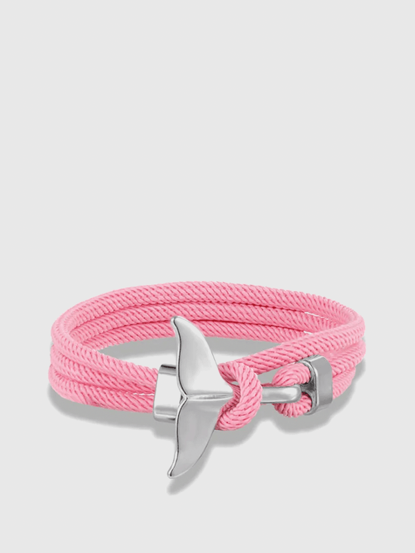 Women’s woman womens Men’s man mens Unisex Genflex Gender Neutral Genderfluid Ocean Style Whale animal design Tail Anchor Bracelet for Men Women Multilayer Adjustable Rope Couple Bracelets Fashion Friendship Jewelry Gift Jewellery in hole pink with silver
