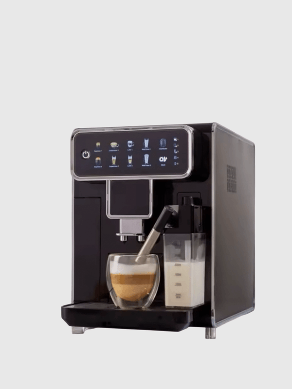 Kitchen Bar Office Home Smart Bean to Cup Fully Automatic Espresso Machine Maker 1.5L Manufacturer, Milk Can Household with Grinder in black