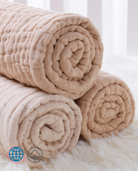 6 Layers Bamboo Cotton Receiving Blanket Unisex Newborn Baby Infant Kids Swaddle Wrap Sleeping Warm Quilt Bed Cover Trending Muslin Blankets